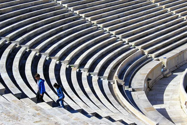 Assentos Vazios Estádio Panathenaic Atenas Grécia Março 2020 — Fotografia de Stock