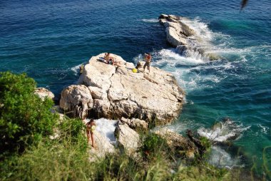 Yunanistan, Skiathos Adası, Skiathos şehri manzarası, 8 Mayıs 2012.