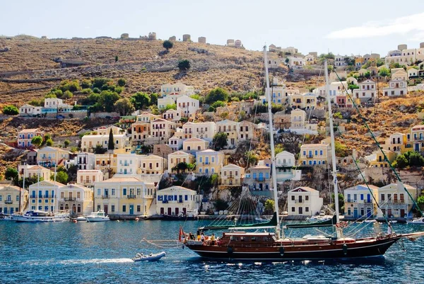 Griekenland Eiland Symi Uitzicht Stad Symi — Stockfoto