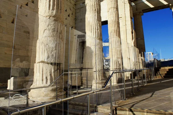 Греция Афины Июня 2020 Года Вид Фелилею Монументальный Вход Афинские — стоковое фото