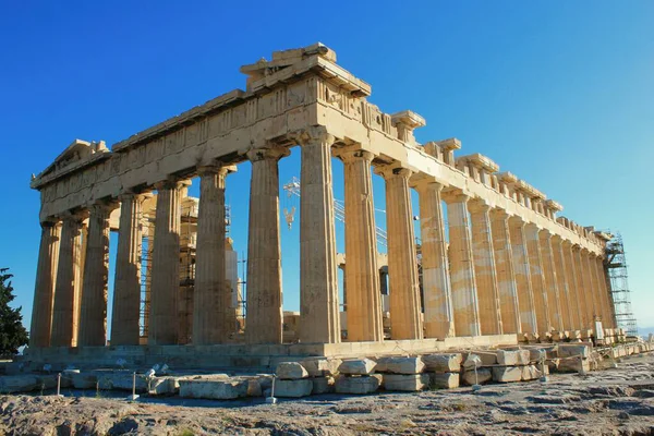 Grecia Atenas Junio 2020 Vista Del Sitio Arqueológico Colina Acrópolis — Foto de Stock