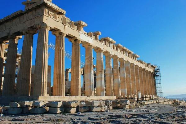 Grecia Atenas Junio 2020 Vista Del Sitio Arqueológico Colina Acrópolis —  Fotos de Stock