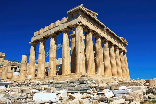 Grecia Atenas Junio 2020 Vista Del Templo Partenón Sitio Arqueológico — Foto de Stock