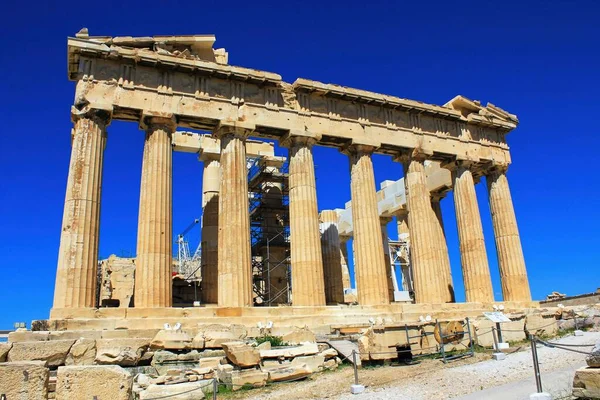 Grecia Atenas Junio 2020 Vista Del Templo Partenón Sitio Arqueológico — Foto de Stock