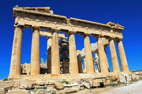 Grecia Atenas Junio 2020 Vista Del Templo Partenón Sitio Arqueológico — Foto de Stock