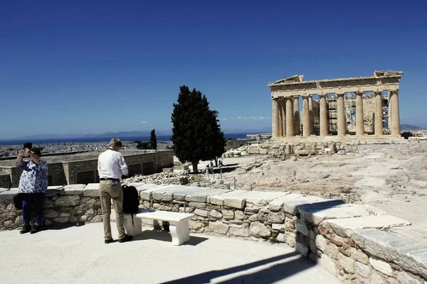 Греція Афіни Червня 2020 Вид Археологічне Місце Акрополя Майже Порожній — стокове фото