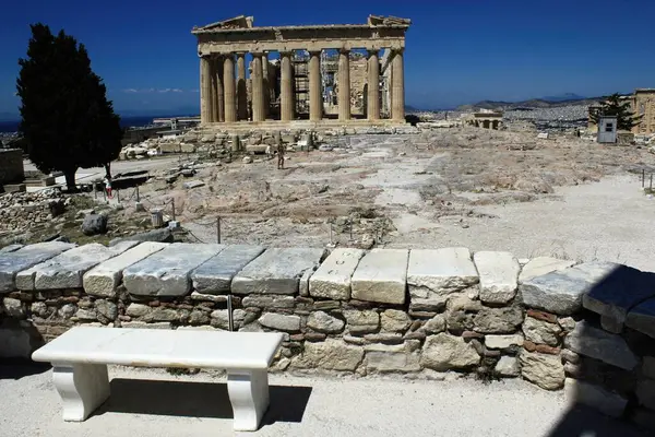 Греція Афіни Червня 2020 Вид Археологічне Місце Акрополя Майже Порожній — стокове фото