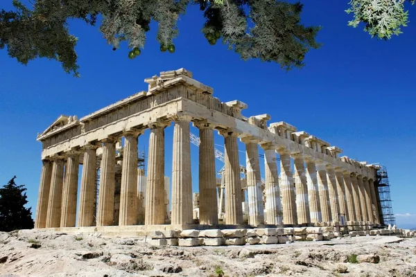 Grecia Atenas Junio 2020 Vista Del Sitio Arqueológico Acrópolis Vacío — Foto de Stock