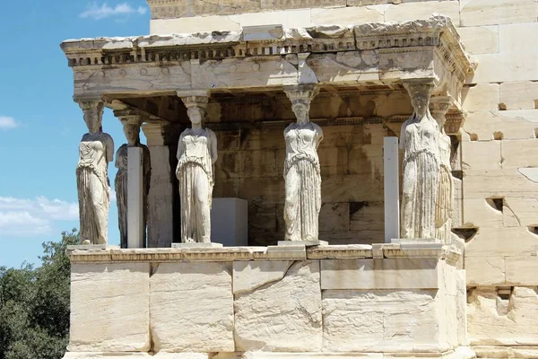 Griekenland Athene Juni 2020 Zicht Tempel Van Erechtheio Archeologische Site — Stockfoto
