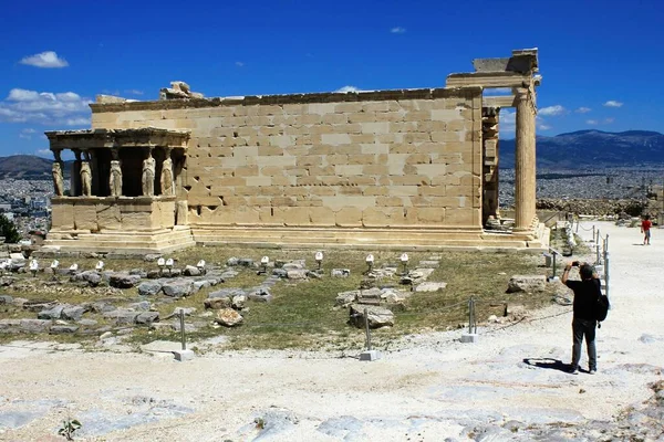 Ελλάδα Αθήνα Ιουνίου 2020 Άποψη Του Αρχαιολογικού Χώρου Της Ακρόπολης — Φωτογραφία Αρχείου