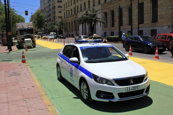 Griechenland Athen Juni 2020 Fuß Und Radweg Bau Der Große — Stockfoto