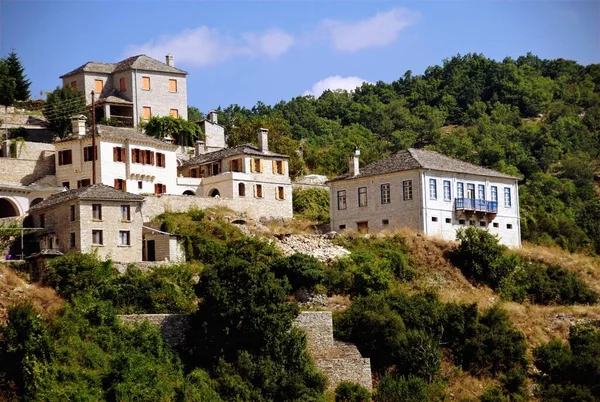 Vista Aldeia Vitsa Uma Das Aldeias Zagoria Região Epiro Noroeste — Fotografia de Stock