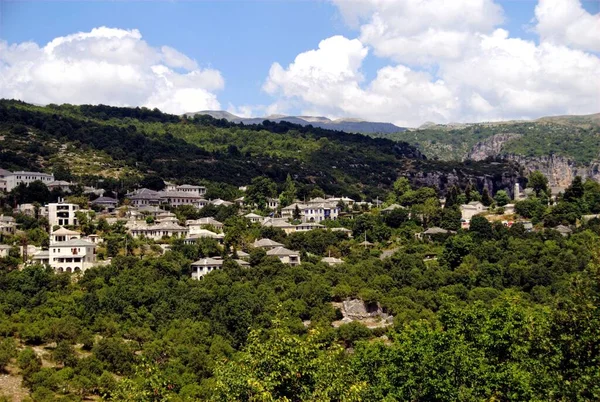 Panoramautsikt Över Byn Monodendri Byar Som Kallas Zagoria Eller Zagorochoria — Stockfoto