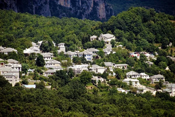 Panoramisch Uitzicht Monodendri Dorp Een Van Dorpen Bekend Als Zagoria — Stockfoto