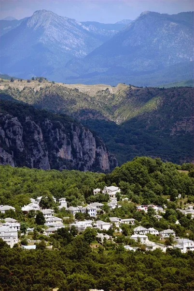 Πανοραμική Άποψη Του Χωριού Μονοδένδρι Ενός Από Χωριά Που Είναι — Φωτογραφία Αρχείου