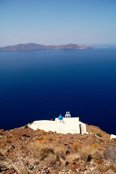 Greece Santorini Island Caldera View Church Imerovigli Village — Stock Photo, Image