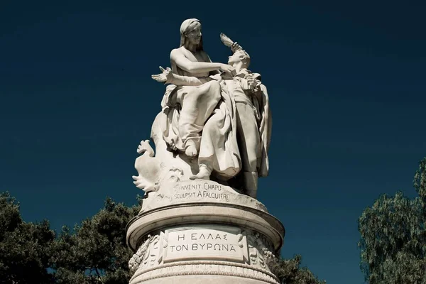 Statue Lord Byron Athens Greece June 2020 — Stock Photo, Image