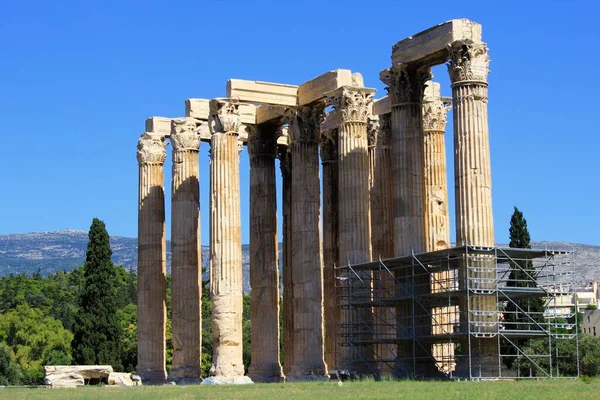 Vista Del Templo Zeus Olímpico Atenas Grecia Junio 2020 —  Fotos de Stock