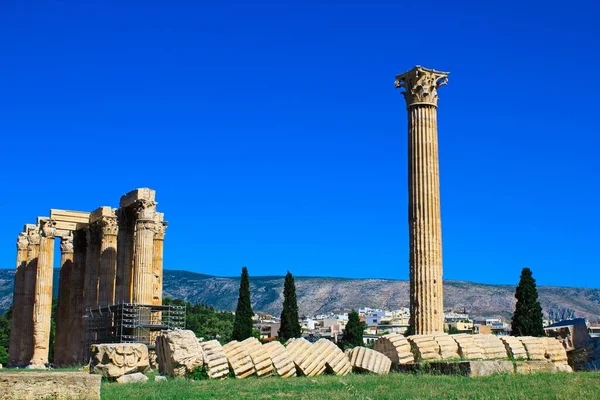 Vista Del Templo Zeus Olímpico Atenas Grecia Junio 2020 — Foto de Stock