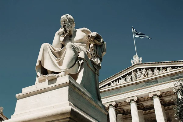 Grécia Atenas Junho 2020 Estátua Filósofo Grego Sócrates — Fotografia de Stock