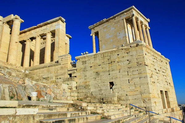 Grécia Atenas Junho 2020 Templo Apterou Niki Sítio Arqueológico Acrópole — Fotografia de Stock