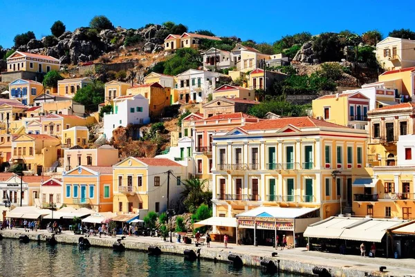 Grecja Wyspa Symi Widok Miasto Symi — Zdjęcie stockowe