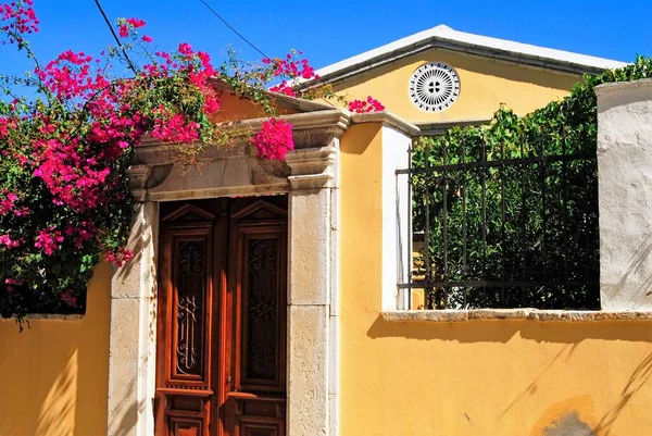 Grécia Ilha Symi Antigas Casas Tradicionais Ano Symi Cidade — Fotografia de Stock