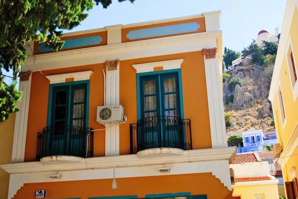 Griechenland Insel Symi Blick Auf Ein Haus Der Stadt Symi — Stockfoto