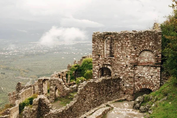 Ερείπια Του Παλιού Κάστρου Στην Περιοχή Της Λακωνίας Στη Νότια — Φωτογραφία Αρχείου