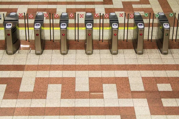 2013 Ticket Machines Syntagma Metro Station Athens May 2020 — 스톡 사진