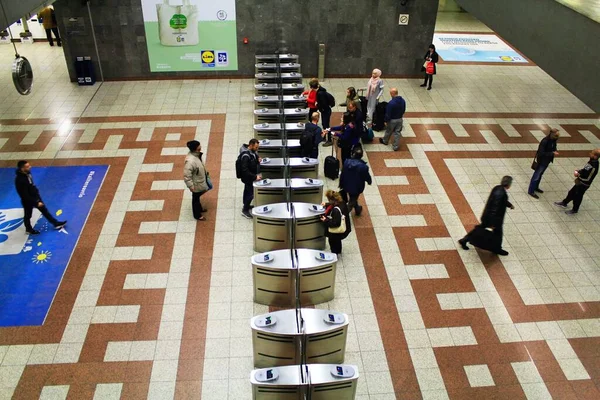 Vista Interior Estação Metro Syntagma Atenas Grécia Março 2020 — Fotografia de Stock