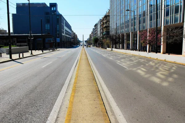 Leere Straße Athen Griechenland März 2020 — Stockfoto
