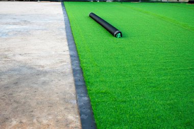 Suni saha futbol sahası inşaatı - Atina, Yunanistan, 24 Şubat 2020.