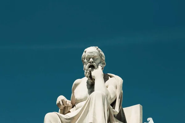 Statue Ancient Greek Philosopher Socrates Athens Greece — Stock Photo, Image
