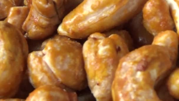 Kacang Mete Panggang Dengan Garam Dan Cabai — Stok Video