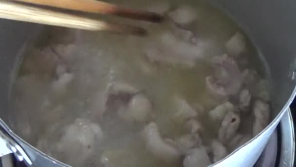 Transformation Cuisson Des Plats Viande Oie — Video