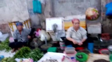 3 Eylül 2025. Chuvanan, Chi Linh, Hai Phong, Vietnam. Vietnam 'da yiyecek, meyve ve ev eşyaları satan geleneksel pazar