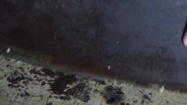 Şef balık sosuyla sarımsağı karıştırıyor.