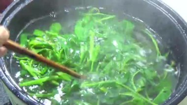 Bahçeden sebze topla, yıka ve pişir.