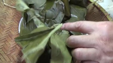 Geleneksel Chung keki Vietnam 'da Tet tatilinde