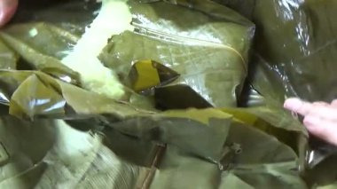 Geleneksel Chung keki Vietnam 'da Tet tatilinde