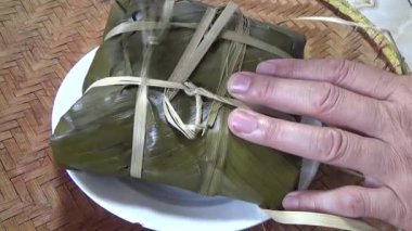 Geleneksel Chung keki Vietnam 'da Tet tatilinde