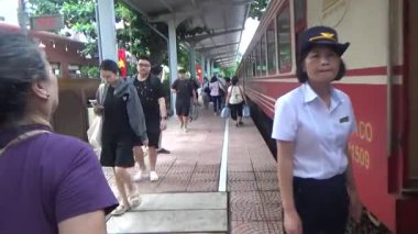 September 16, 2025. Chuvanan, Chi Linh, Hai Phong, Vietnam.at the train station in Vietnam