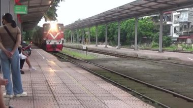 September 16, 2025. Chuvanan, Chi Linh, Hai Phong, Vietnam.at the train station in Vietnam