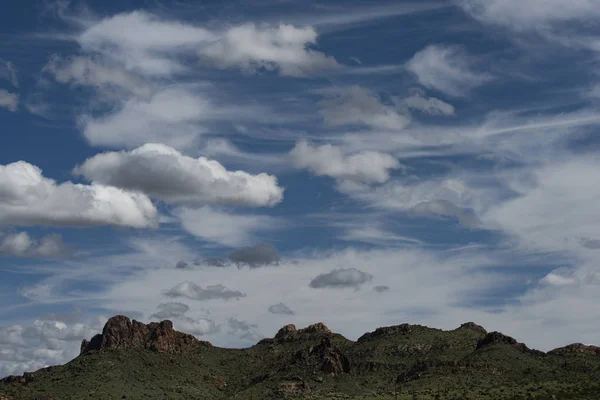 Nuages Dans Les Montagnes Superstition Lost Dutchman State Park Arizona — Photo