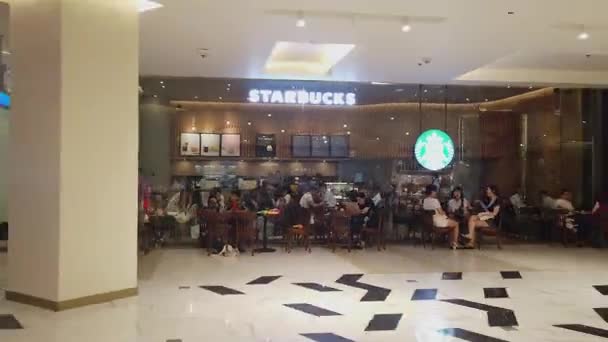 Hyperlapse di Starbucks caffè al Siam Paragon Department store — Video Stock