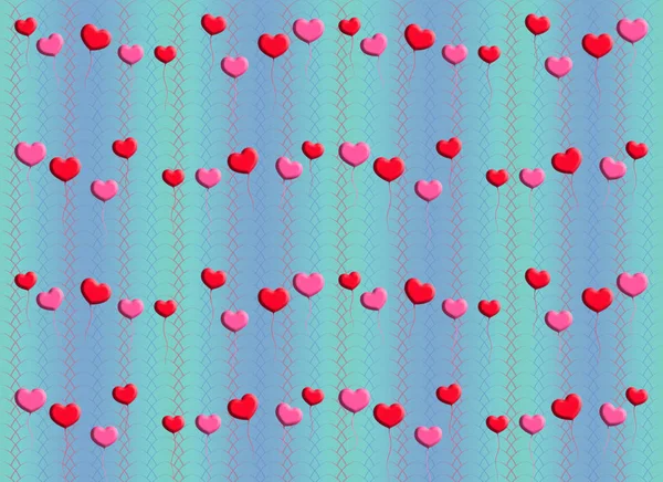 Balloons Hearts Located Background — Stock Photo, Image