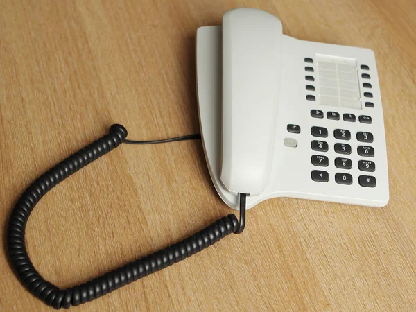 Witte Telefoon Met Knoppen Close — Stockfoto