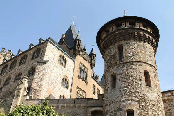 Wernigerode Castelo Burghof Montanhas Acima Cidade Wernigerode Saxônia Anhalt Alemanha — Fotografia de Stock