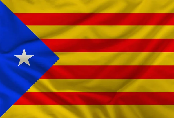 颜色 西班牙 国旗 上披着纺织品， 背景 — 图库照片